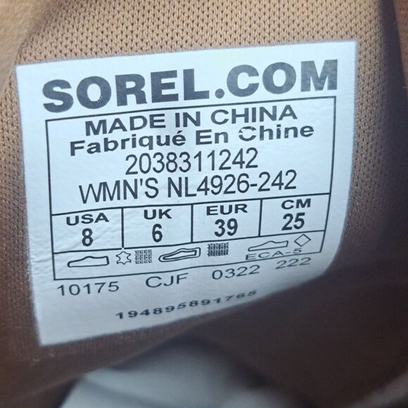 Sorel Evie Lace Up Wedge Leather Ankle Suede Bootie Women's Sz 8 Brown (VGC) - Picture 8 of 9